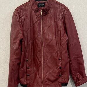 Women's Red Leather Jacket